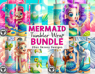 Project thumbnail - Mermaid on the Beach Tumbler Wrap Design
