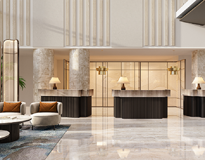 CGI representation of Hotel Lobby & Reception