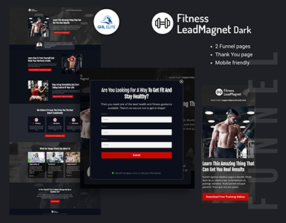 Fitness Lead Magnet Funnel (Dark) Template for GHL