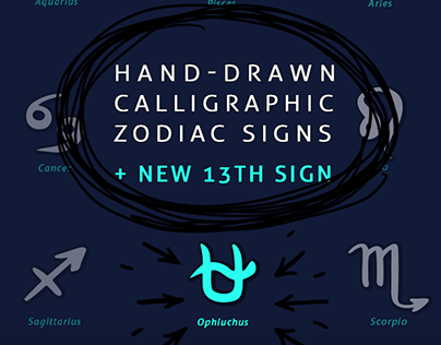 13 calligraphic zodiac signs