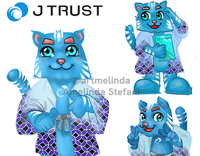 J Trust Bank Mascot Illustration