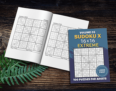 100 Extreme Sudoku X 16x16 Puzzles For Adults Volume 05