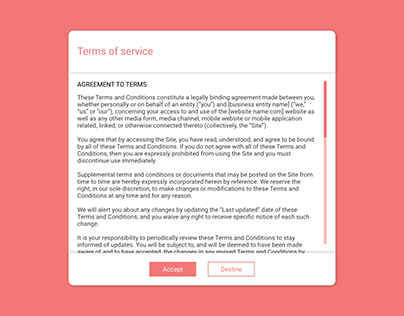 Daily UI Challenge | 089 | Terms of Service