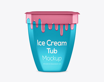 Free ice Cream Container Psd Mockup