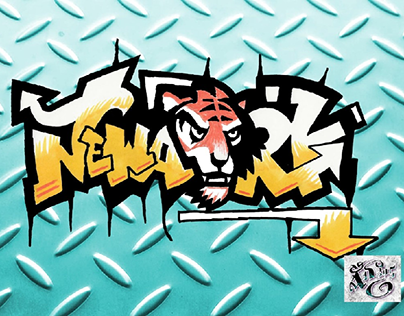 Newark tiger graffiti logo