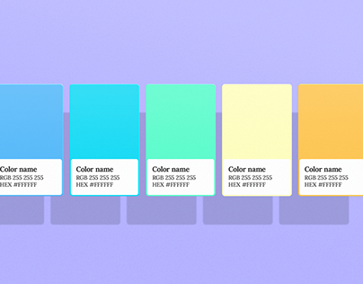 Premium PSD  Top view color palette card mockup for showcasing