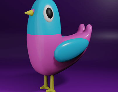 Cartoon Bird 3d Model