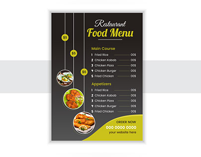 Simple restaurant food menu design