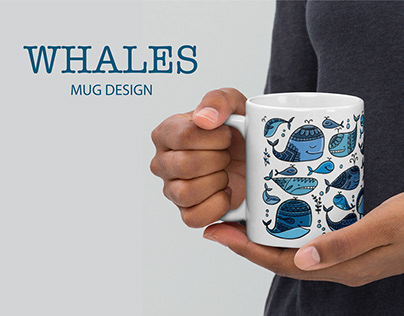 Whales. Mug design