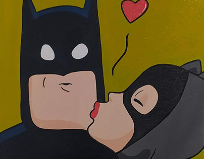 Pintura: Batman y Gatúbela