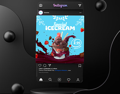 Ice Cream promotional social media post design