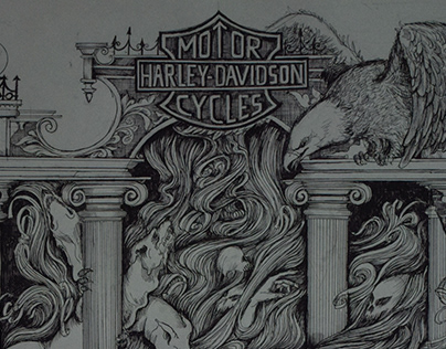 harley davidson doodle art