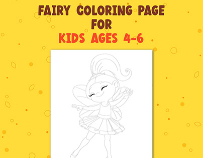 Fairy coloring book page for kids