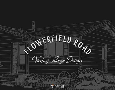 Hand-drawn style vintage logo: Flowerfield Road