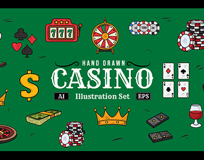 Hand Drawn Casino Illustration Set