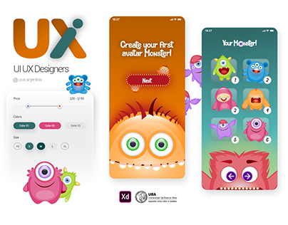 Diseño UI Adobe XD, Figma para juegos infantiles