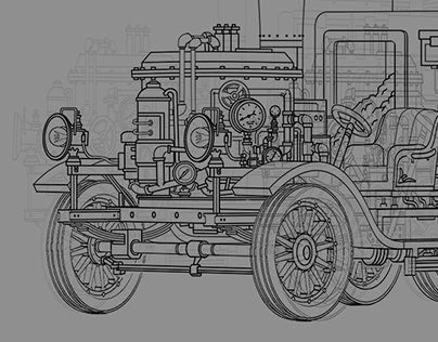 Steampunk vehicle concept art