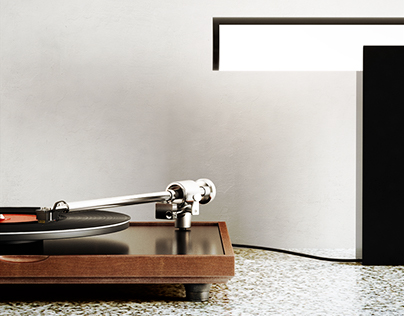 Vinyl player and Roll lamp 3D models