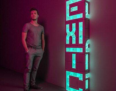 Exit Cube Toy Font Type Lettering — Выход Игрушка Шрифт