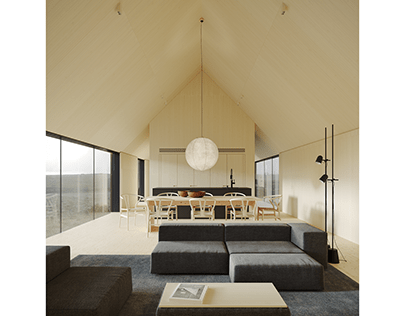 Beige timber cabin in Iceland (Full)
