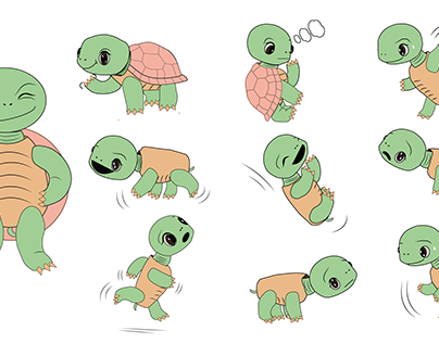 Simona The Turtle: Different expressions and positions