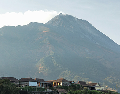 Montain and Village in the Morning