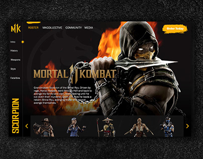Mortal Kombat Roster Website Concept
