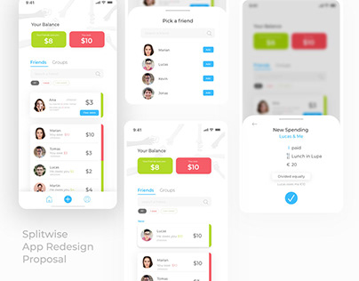 Splitwise App Redesign proposal - Adobe XD Challenge