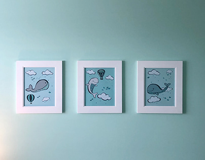 Digital Prints - Whale Themed Nursery