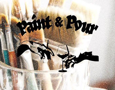 Paint & Pour logo and brand identity