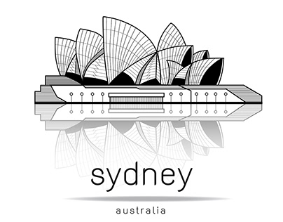 Sydney opera house, Australia, illustration vector
