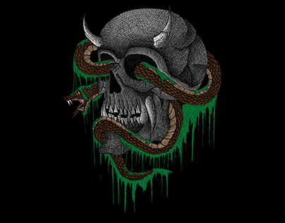 Skull and Snake (SOLD)