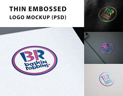 Thin Embossed Logo Mockup (PSD)