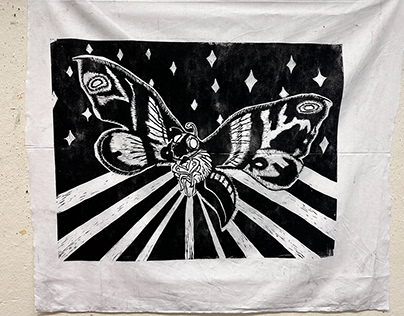 Mothra Relief Print