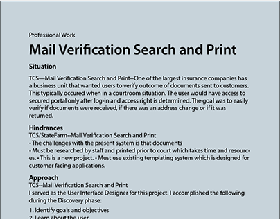 Mail Verification Search and Print