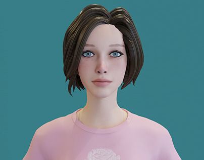 Animation and VRchat Model of Girl