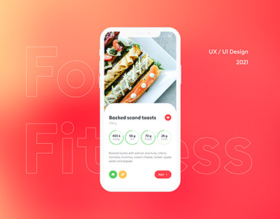 Food & Fitness mobile app ux ui