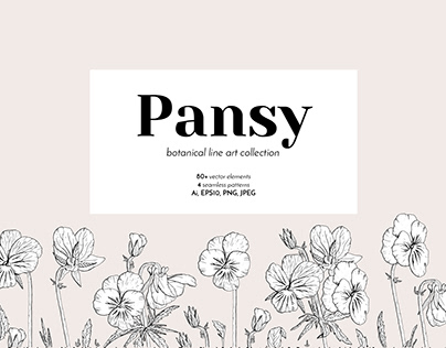 Pretty Pansies floral clip-art
