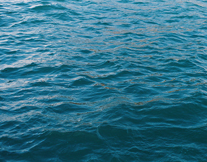 the calm blue sea.