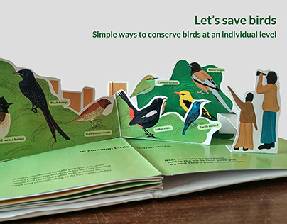 Pop-up book design - Let's save birds