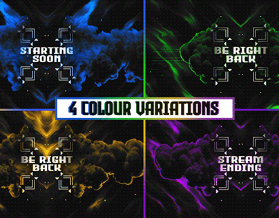 4 Colour Variations | Animated Stream Overlay Pack