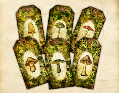 Forest Mushrooms Printable Gift Tags