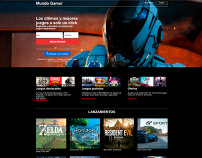 Mundo Gamer, pagina de juegos, diseño web