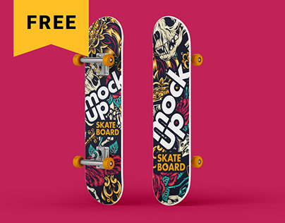 Free Skateboard Mockup Set