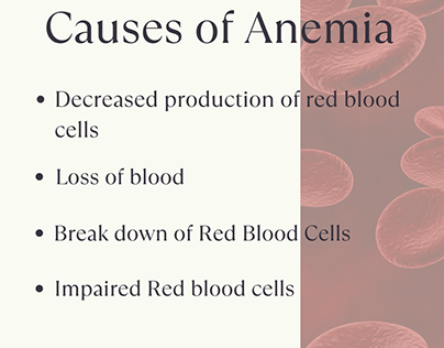 There are many types of anemia, each with its own goal.