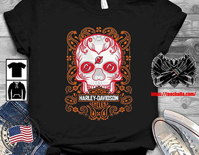 Original Skull New Jersey Harley-Davidson Cycles Shirt