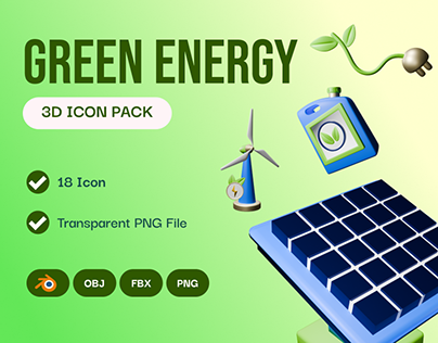 Project thumbnail - Green Energy 3D Icon Pack