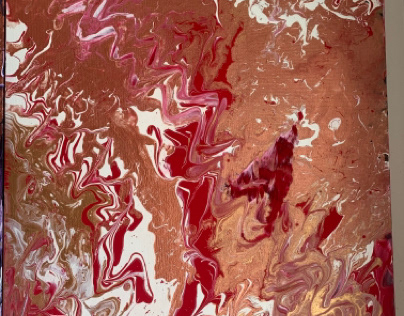 Fluid Art Painting- Rose Gold