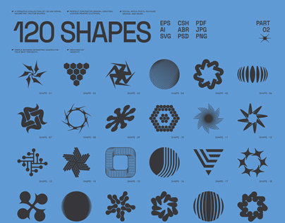 120 Abstract Geometric Shapes. Part 2