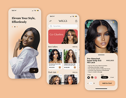 WIGGS - Female Hair Store | UI Design